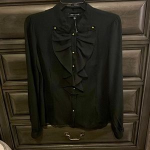 Black and gold, button-down shirt, size large
